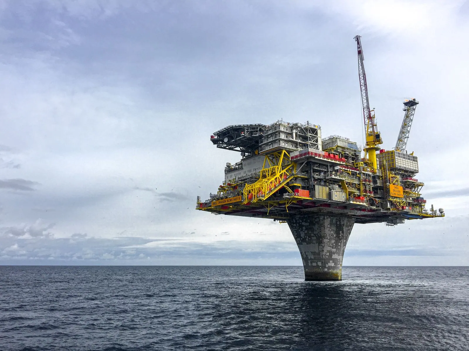 Offshore production platform at sea
