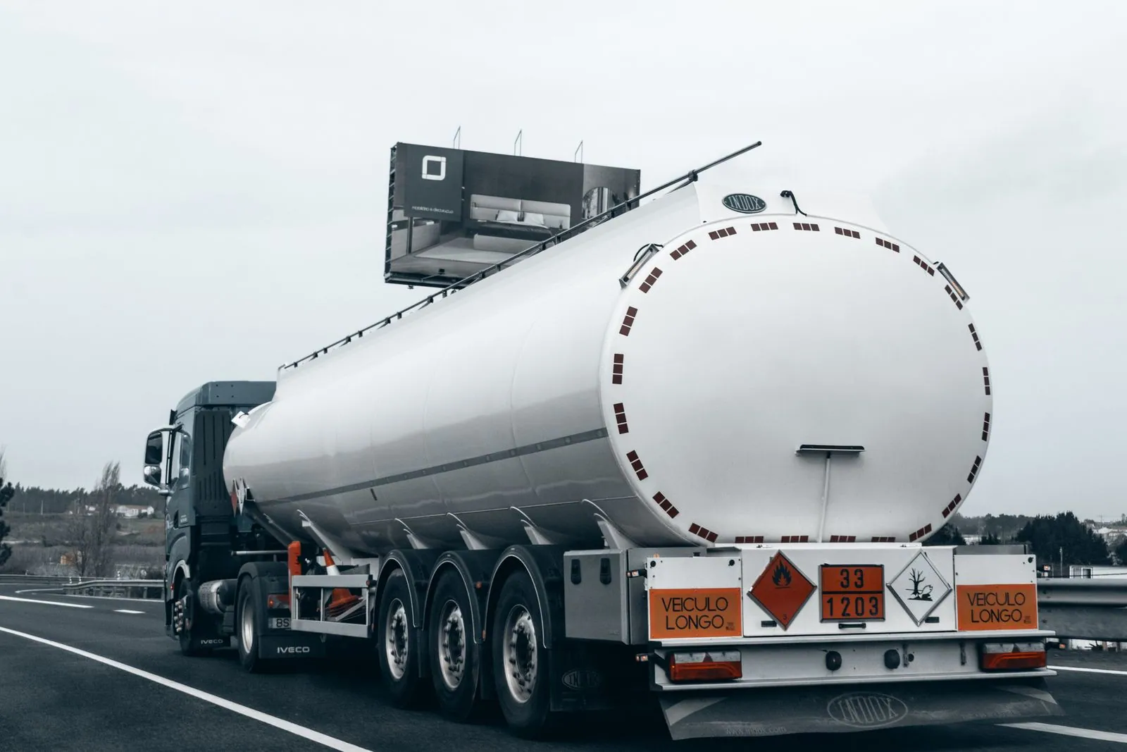 Road tanker used for delivered fuel programmes