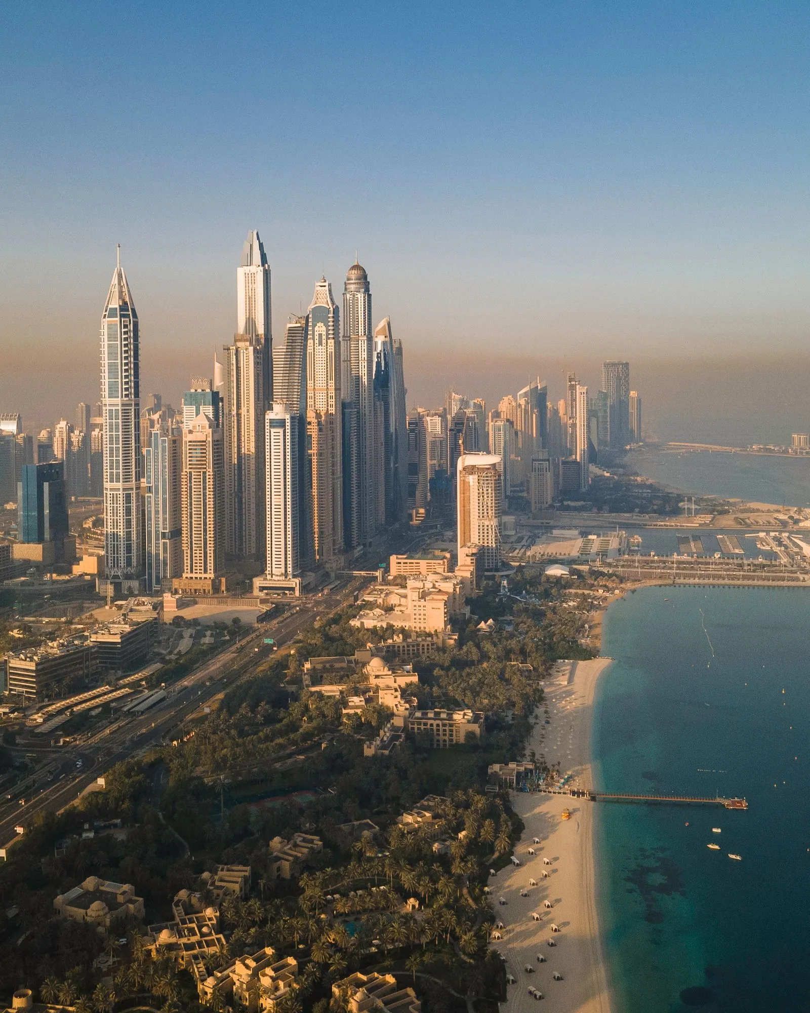 Aerial view of the United Arab Emirates coastline